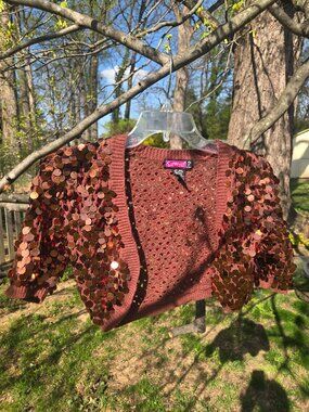 Chocolate disco shall crop sweater size small/ medium